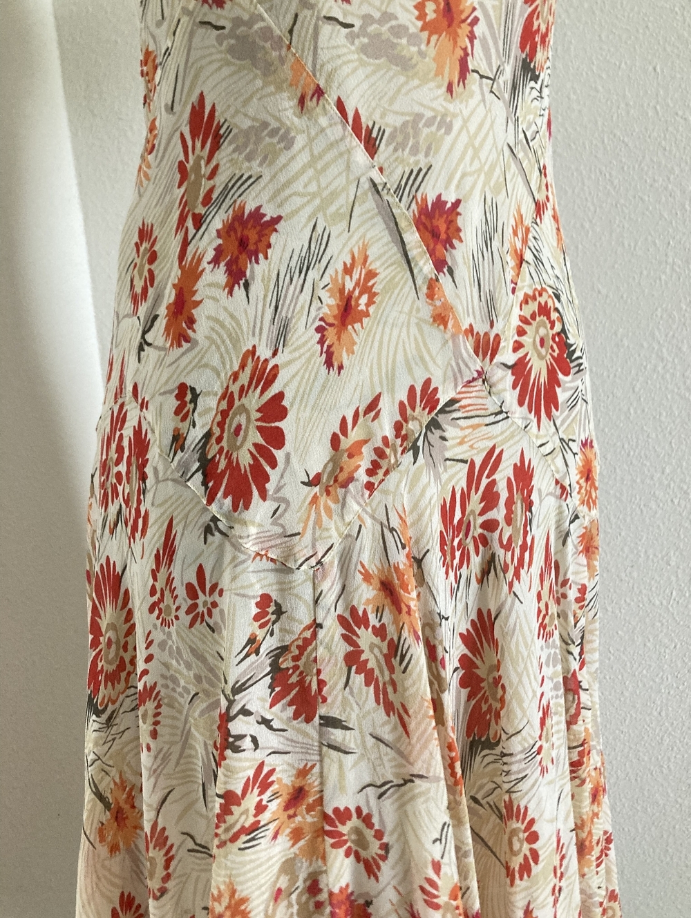 Vintage Y2K Jones New York Silk Floral Midi Dress 6P Fairy Bias cut Cottagecore - Picture 7 of 15